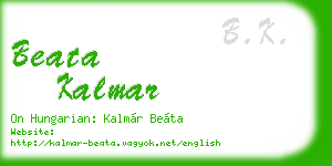 beata kalmar business card